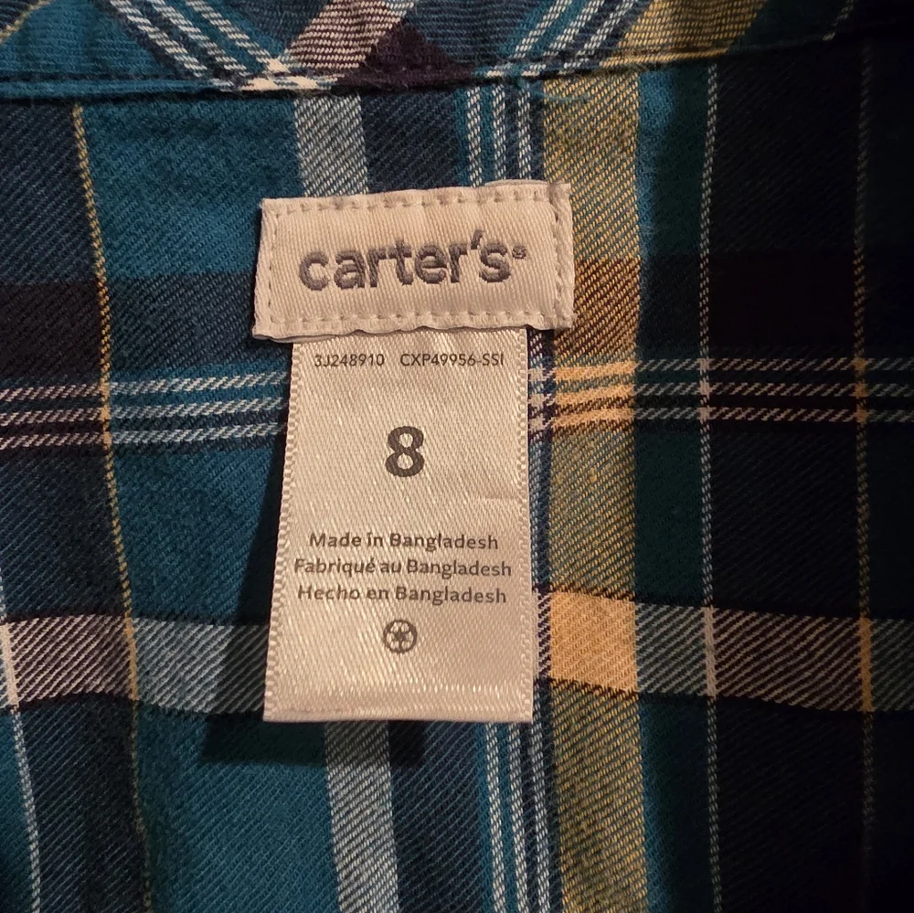 Carter's Boys Flannel Shirt Size 8